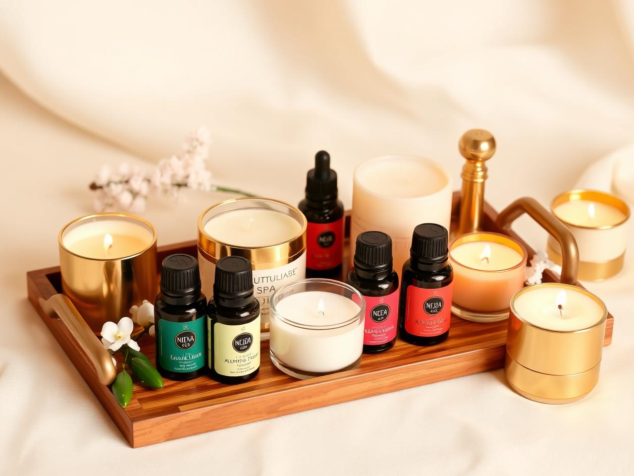 Essential oils & scented candles at Nice Spa